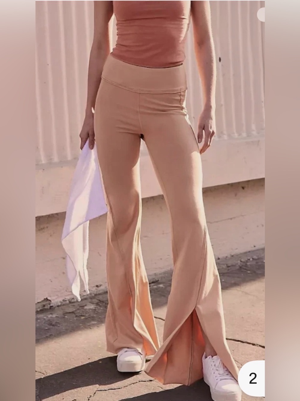 Free people movement women’s small hot shot kick flare pants slit hem